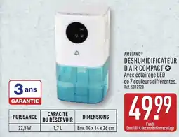 ALDI AMBIANO Déshumidificateur d'air compact offre