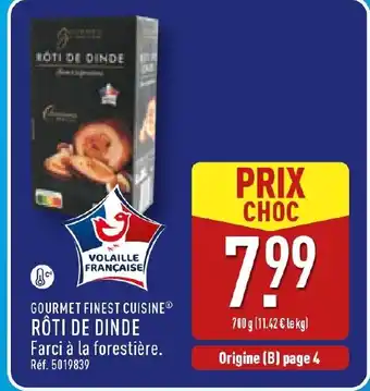 ALDI GOURMET FINEST CUISINE Rôti de dinde offre