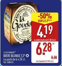 ALDI LA GOUDALE Bière blonde 7,2° offre