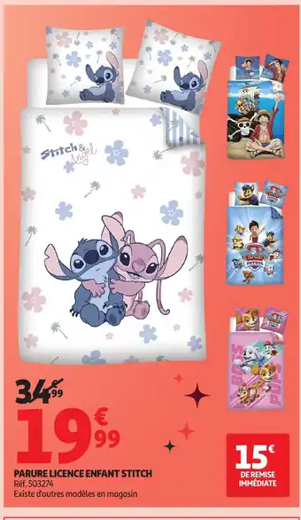 Auchan Parure licence enfant stitch offre