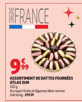 Auchan Assortiment de dattes fourrées atlas sun offre