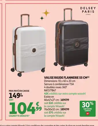 Auchan DELSEY PARIS Valise rigide flannerie offre
