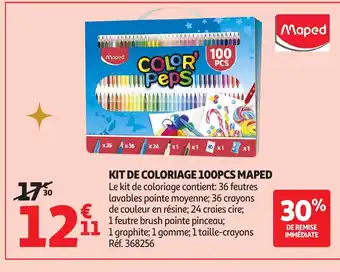 Auchan MAPED Kit de coloriag 100pcs offre