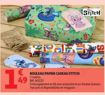 Auchan Rouleau papier cadeau stitch offre