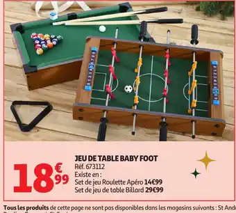 Auchan Jeu de table baby foot offre