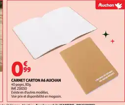 Auchan AUCHAN Carnet carton a6 offre