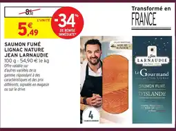 Intermarché Express JEAN LARNAUDIE Saumon fumé lignac nature offre