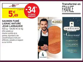 Intermarché Express JEAN LARNAUDIE Saumon fumé lignac nature offre