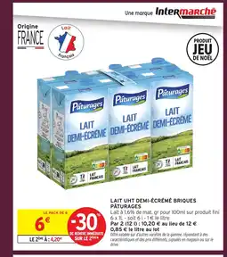 Intermarché Express PÂTURAGES Lait uht demi-écrémé briques offre