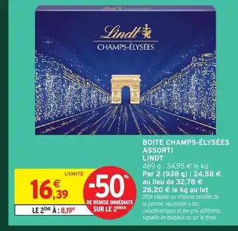 Intermarché Express LINDT Boite champs-élysées assorti offre