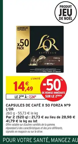 Intermarché Express L'OR Capsules de café x 50 forza nº9 offre