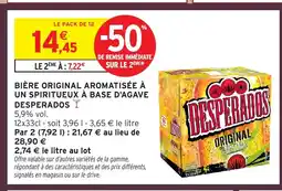 Intermarché Express DESPERADOS Bière original aromatisée à un spiritueux à base d'agave offre