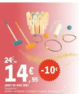 E.Leclerc Sport Jouet de bois 3en1 offre