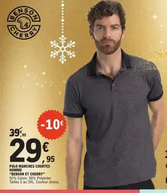 BENSON ET CHERRY Polo manches courtes homme