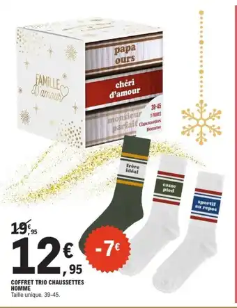 E.Leclerc Sport Coffret trio chaussettes homme offre