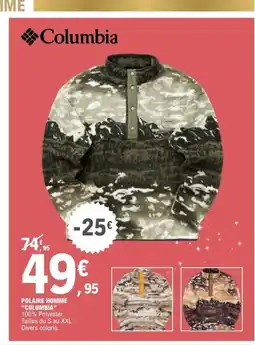 E.Leclerc Sport Polaire homme columbia offre