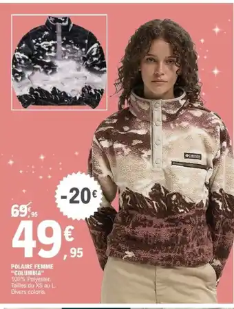 E.Leclerc Sport Polaire femme colombia offre