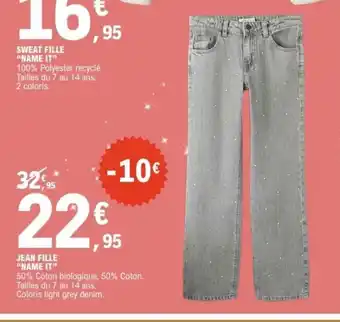 E.Leclerc Sport NAME IT Jnan fille offre