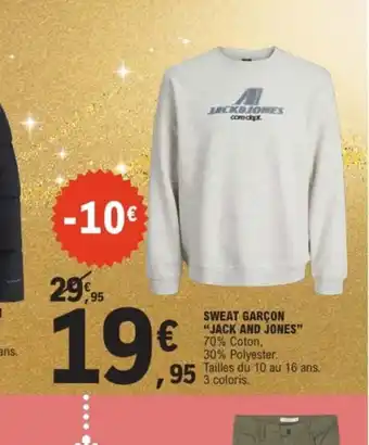 E.Leclerc Sport JACK AND JONES Sweat garçon offre