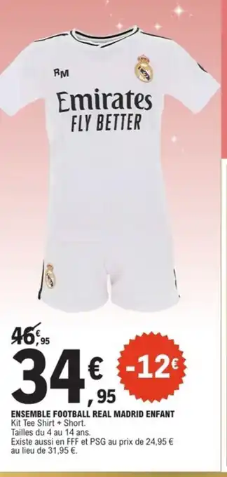 E.Leclerc Sport Ensemble football real madrid enfant offre