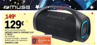 E.Leclerc Espace Culturel MUSE Enceinte sans fil portable clip 5 offre
