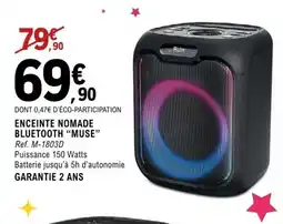 E.Leclerc Espace Culturel MUSE Enceinte nomade bluetooth offre