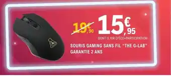 E.Leclerc Espace Culturel THE G-LAB Souris gaming sans fil offre