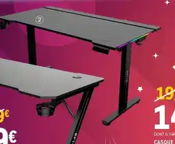 E.Leclerc Espace Culturel THE G-LAB DESK-PLATINIUM Bureau de jeu rgb offre