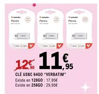 E.Leclerc Espace Culturel VERBATIM Clé usbc 64go offre