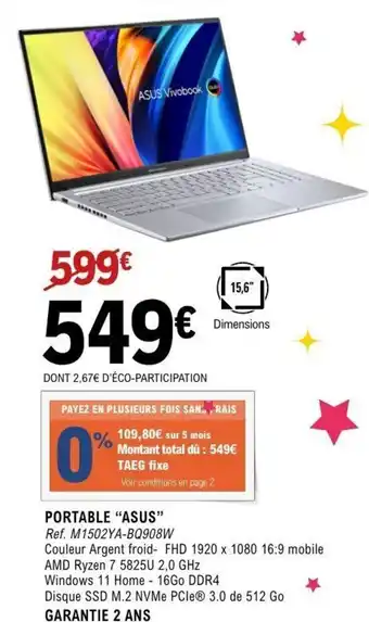 E.Leclerc Espace Culturel ASUS Portable offre