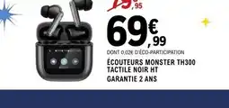 E.Leclerc Espace Culturel Écouteurs monster th300 tactile noir ht offre