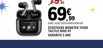 E.Leclerc Espace Culturel Écouteurs monster th300 tactile noir ht offre
