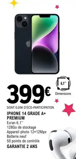 E.Leclerc Espace Culturel IPHONE 14 Grade a+ premium offre