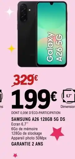 E.Leclerc Espace Culturel SAMSUNG A26 128gb 5g ds offre