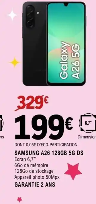 E.Leclerc Espace Culturel SAMSUNG A26 128gb 5g ds offre