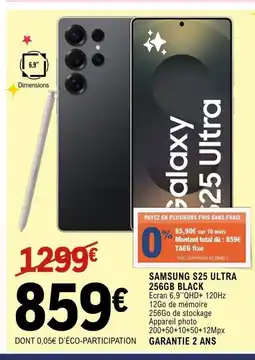 E.Leclerc Espace Culturel SAMSUNG S25 ultra 256gb black offre