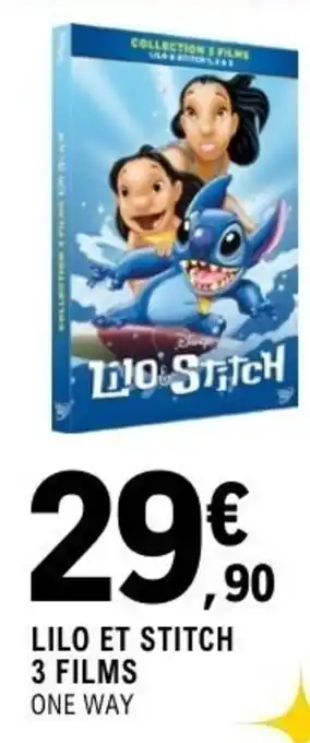 E.Leclerc Espace Culturel Lilo et stitch 3 films offre
