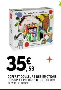 E.Leclerc Espace Culturel Coffret couleurs des emotions pop-up et peluche multicolore offre
