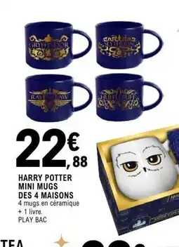 E.Leclerc Espace Culturel HARRY POTTER Mini mugs des 4 maisons offre