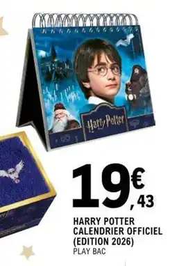 E.Leclerc Espace Culturel HARRY POTTER Calendrier officiel edition 2026 offre