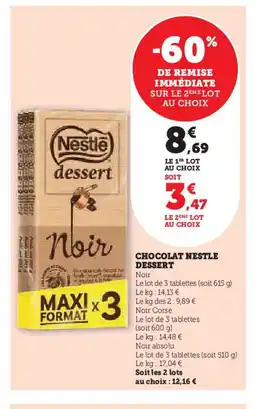 Hyper U NESTLE DESSERT Chocolat offre