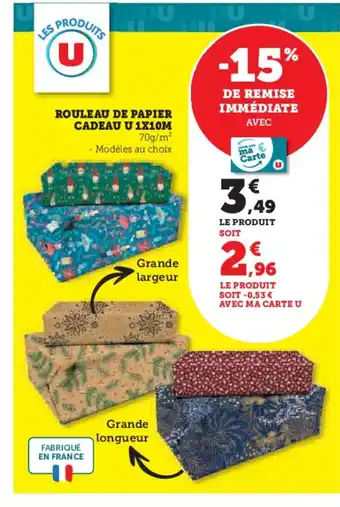 Hyper U Rouleau de papier cadeau u offre