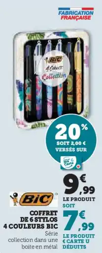 Hyper U BIC Coffret de 6 stylos 4 couleurs offre