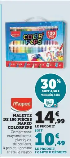 Hyper U MAPED Malette de 100 pièces colorpeps offre