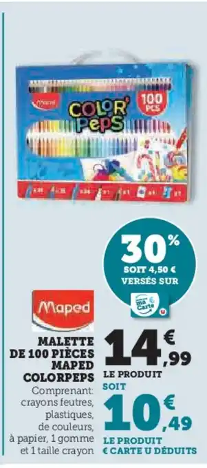 Hyper U MAPED Malette de 100 pièces colorpeps offre