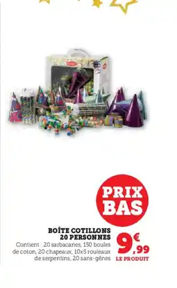 Hyper U Boîte cotillons 20 personnes offre