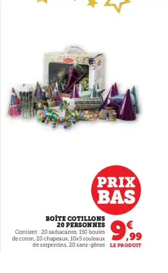 Hyper U Boîte cotillons 20 personnes offre