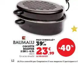 Hyper U BAUMALU Cocotte roaster 2 en 1 offre