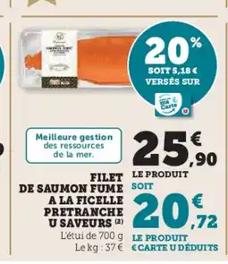 Hyper U Filet de saumon fume a la ficelle pretranche u saveurs offre
