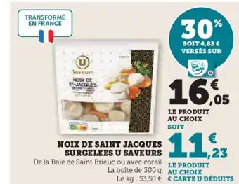 Hyper U Noix de saint jacques surgelees u saveurs offre